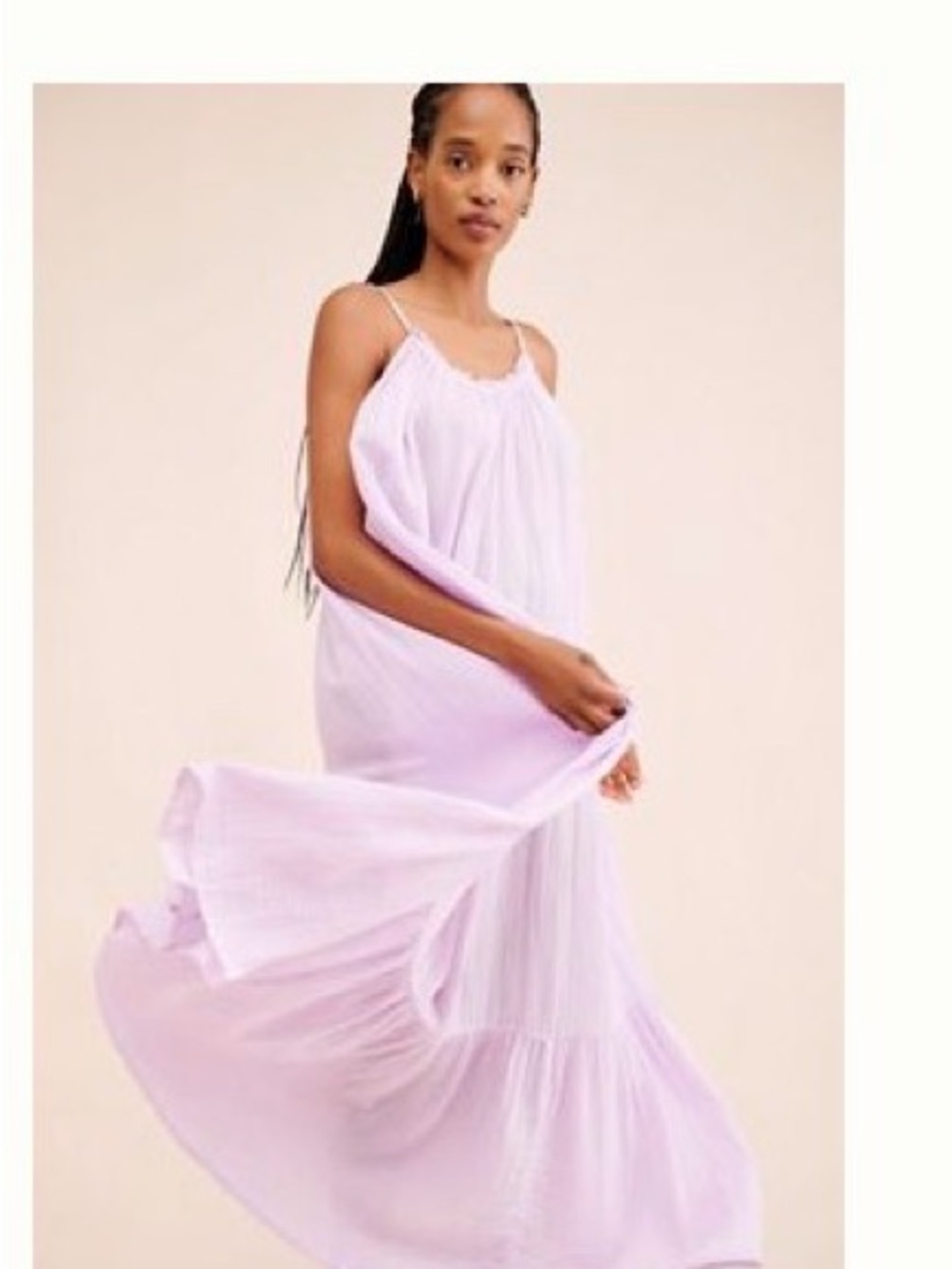 Anthropologie Lilac Spaghetti-Strap Maxi Dress